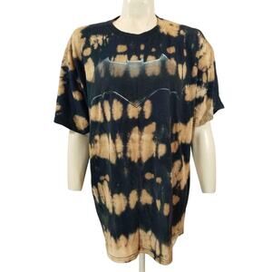 Justice League Tee t shirt Custom bleach Tie-dye Batman Men's XL